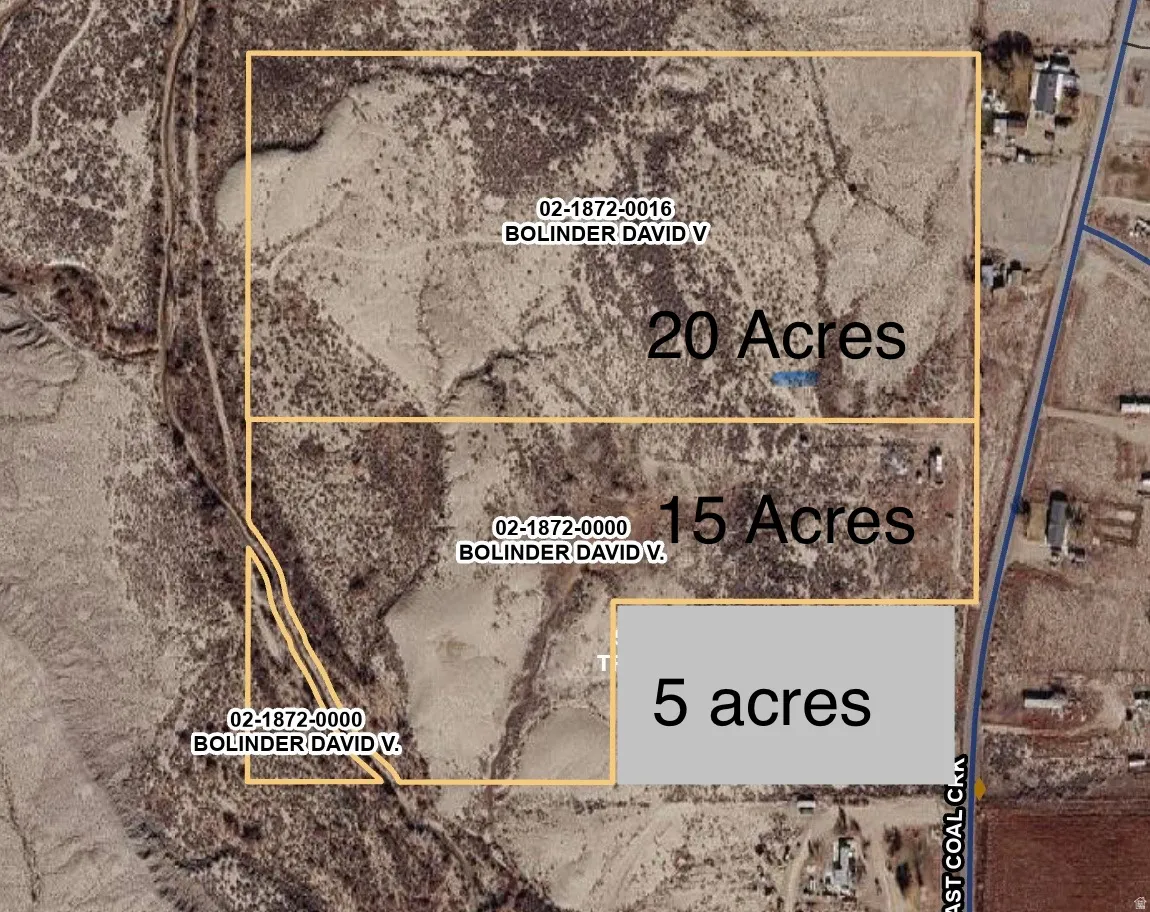 Property Plat Map. Illustrating property divisions and acreage for various parcels