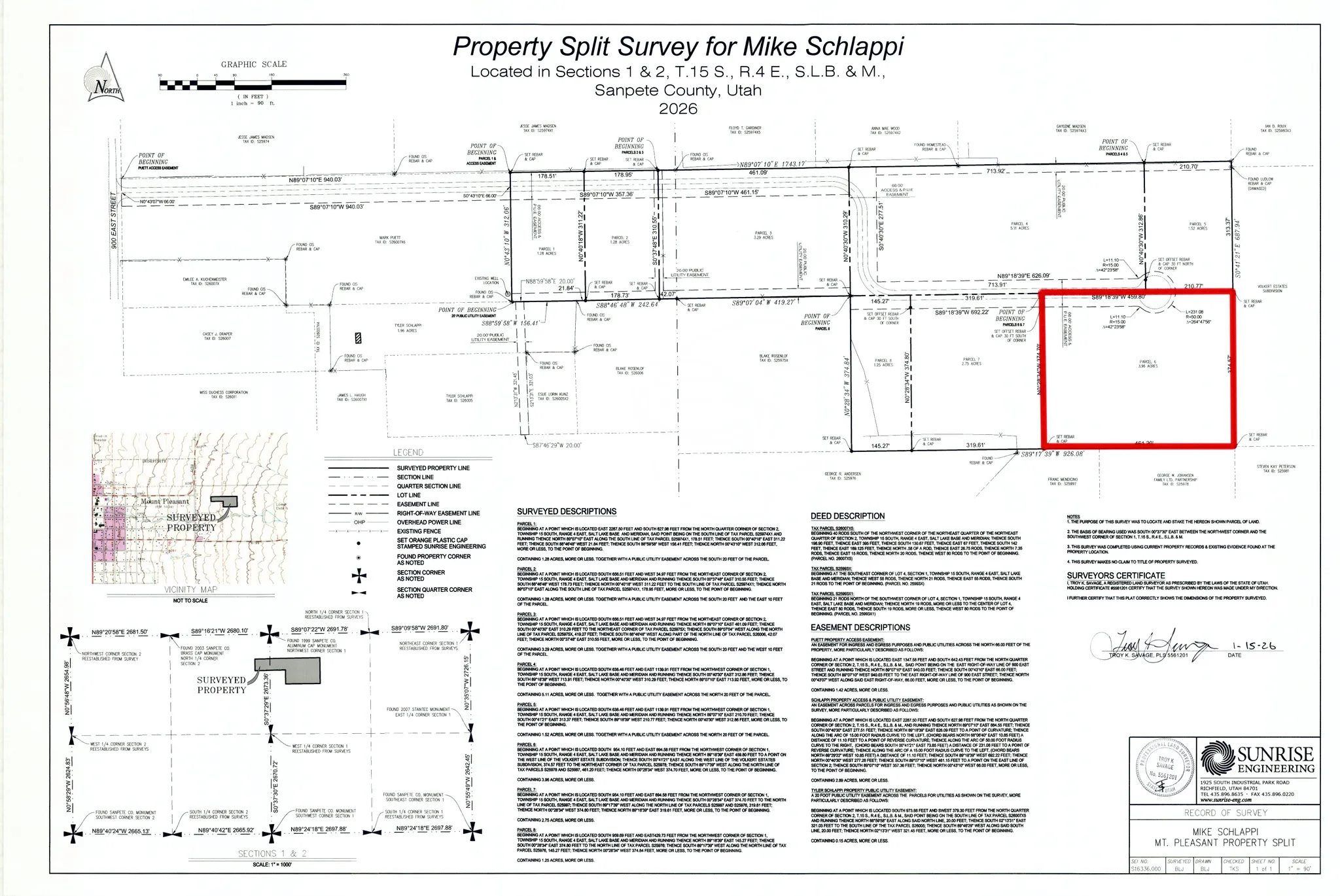 Property Split Survey. Detailing property divisions and relevant land characteristics