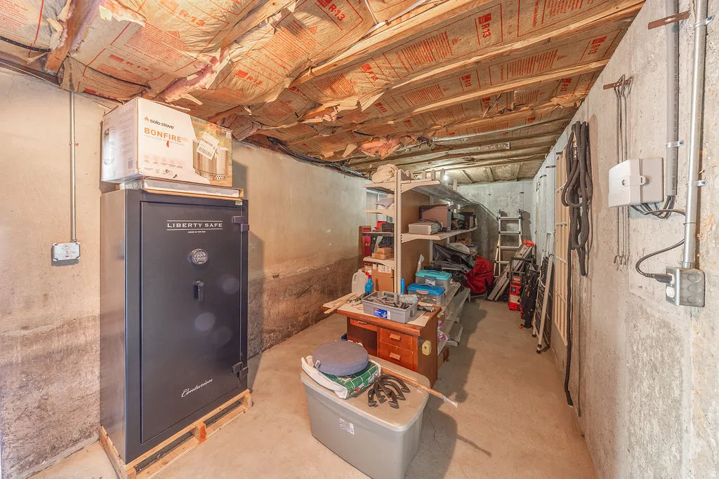 Storage room and walk-out basement