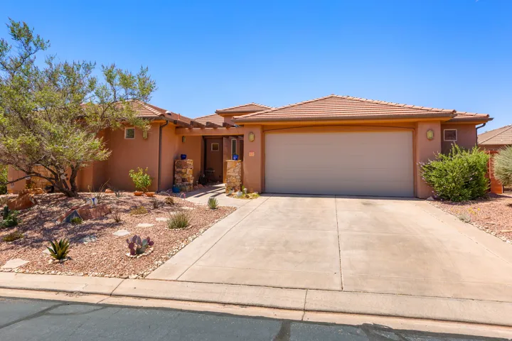 Southwestern-style stucco exterior with a tiled roof