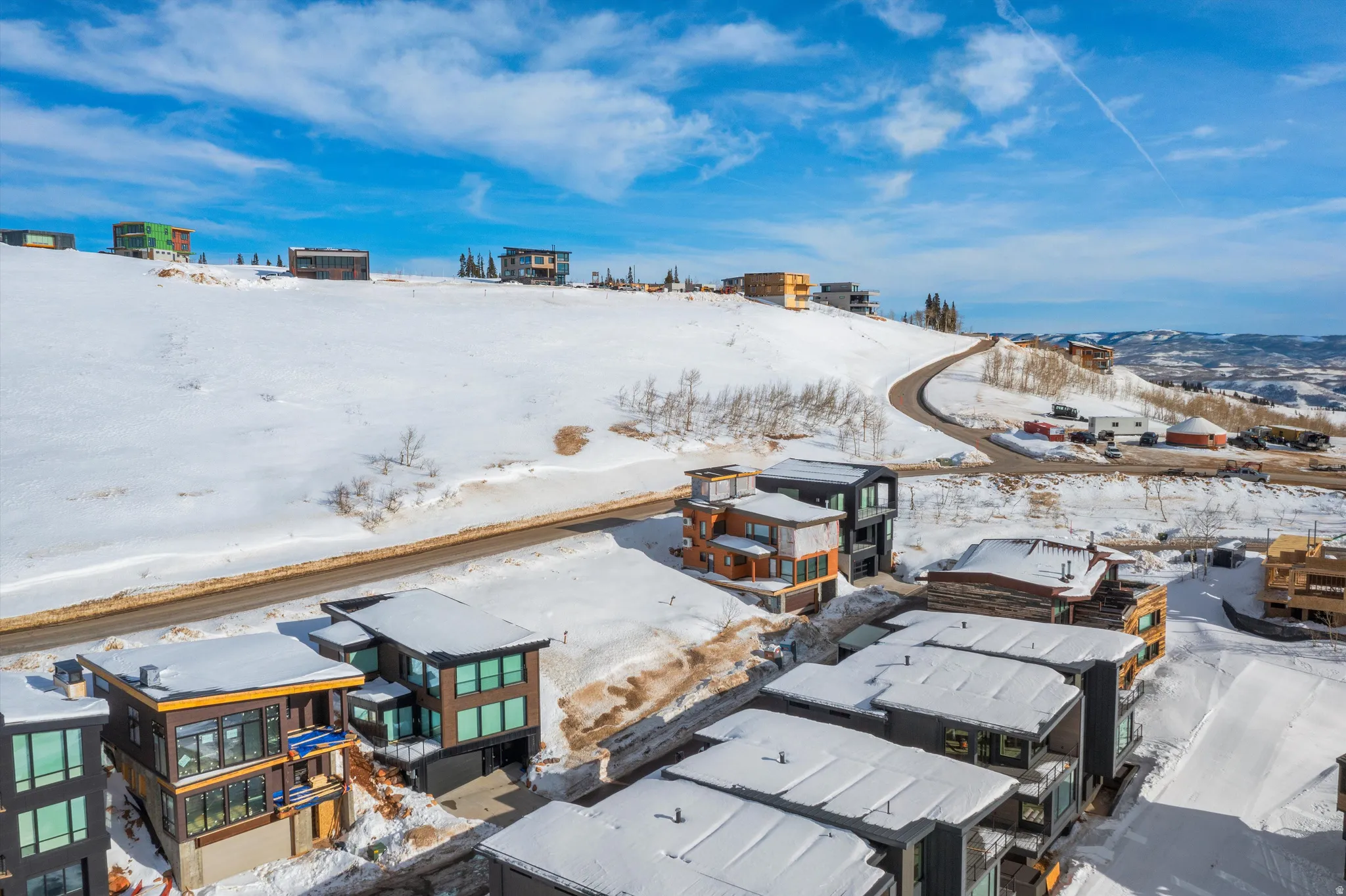 View of snowy aerial view