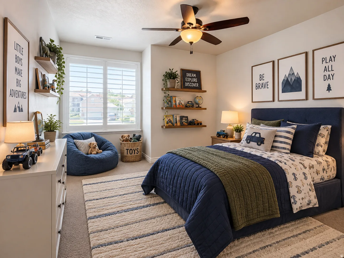 Window with white plantation shutters