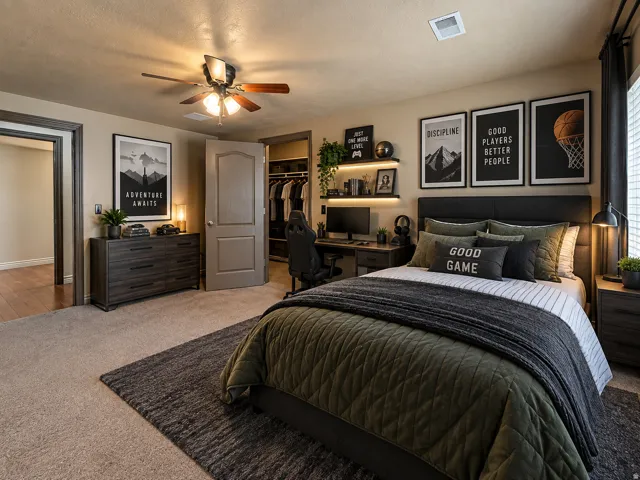 Ceiling fan with integrated lighting