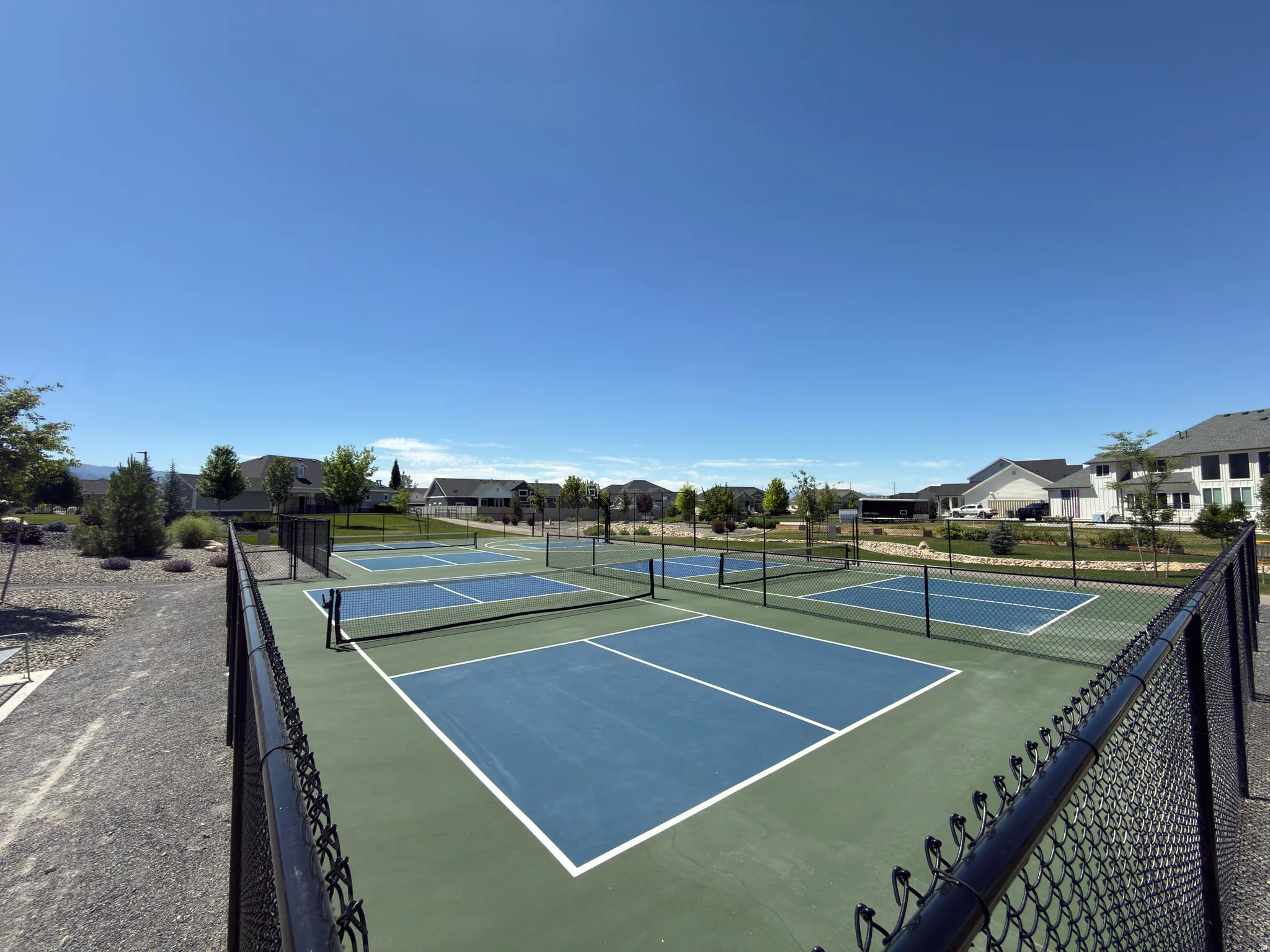 Multiple pickleball courts.