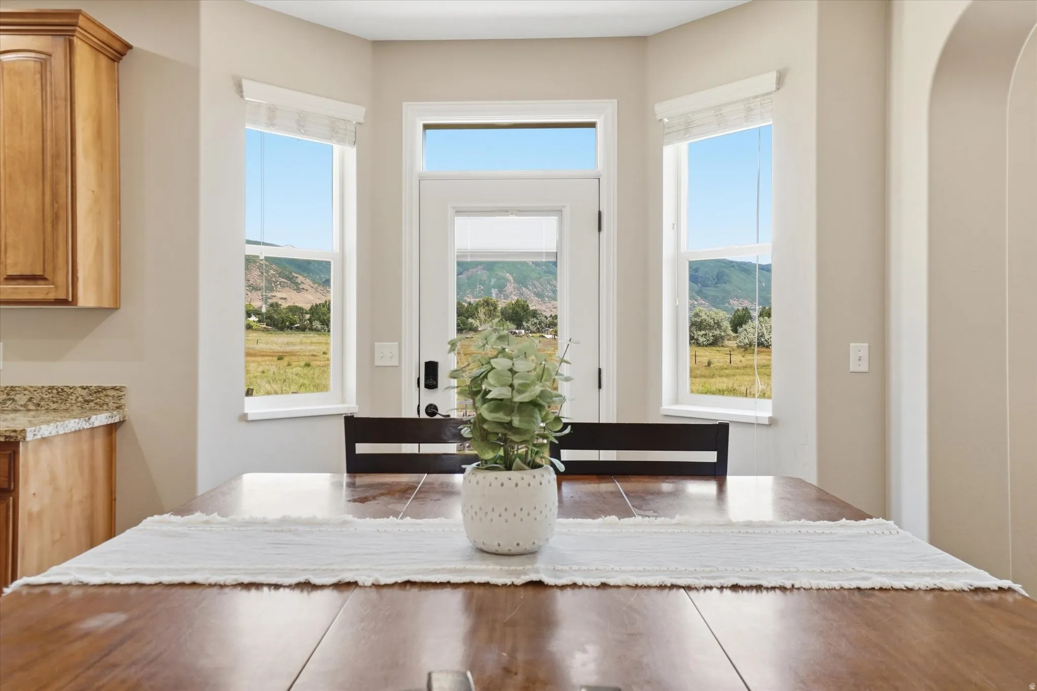 Dining with mountain views
