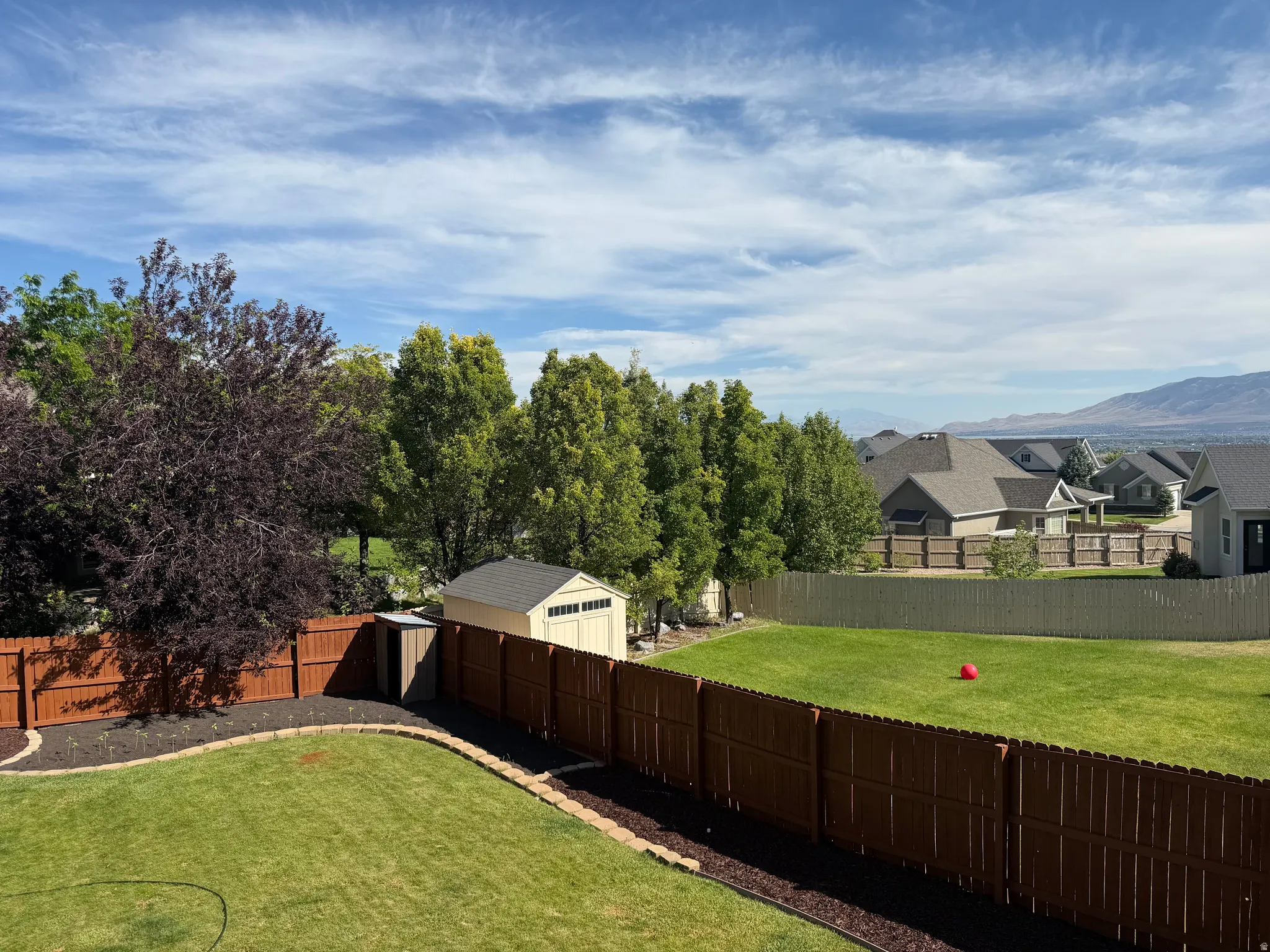 View from deck, lake and valley