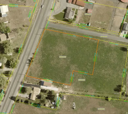 Aerial Property View. Displaying land boundaries and identifying specific parcels