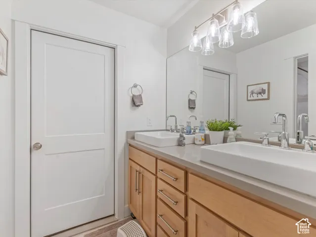 Locakable storage area off basement bathroom