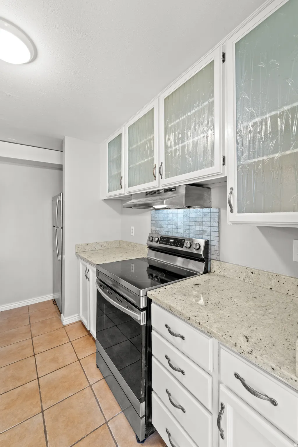 Generous cabinet storage keeps everything organized and within reach.