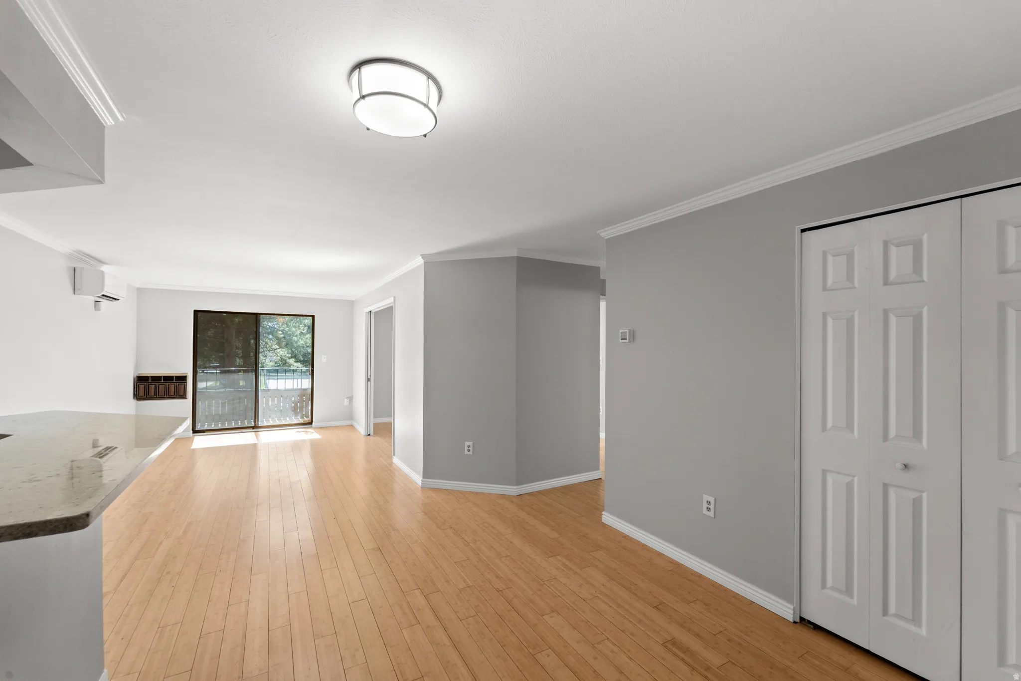 Bamboo flooring adds warmth, durability, and modern style to the main living spaces.