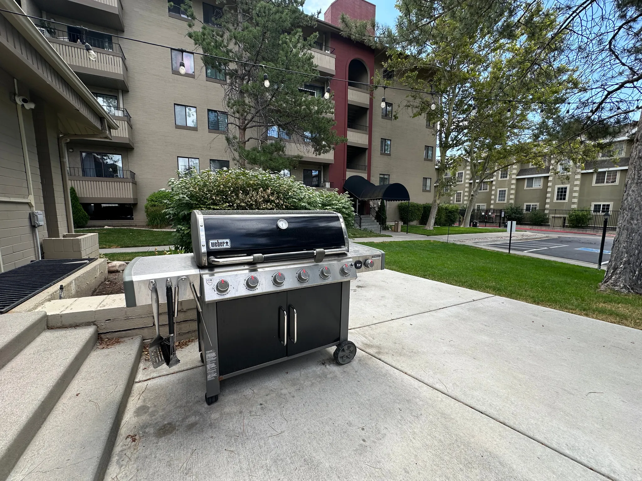 Outdoor patio area featuring concrete paving
