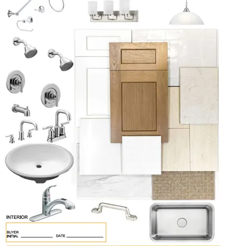 Interior Finish Selections. Documenting chosen materials and fixtures for the property