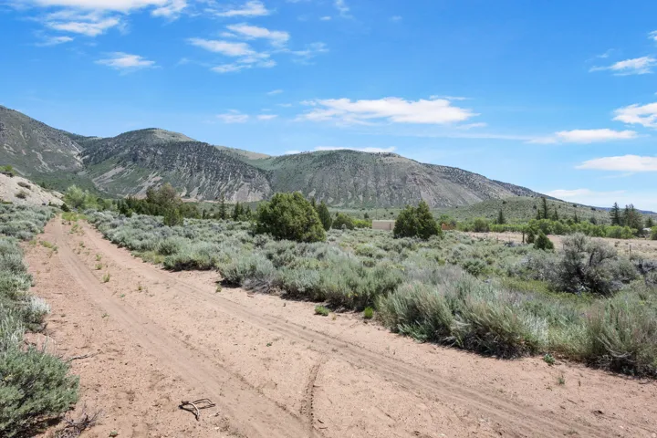 Expansive natural landscape with a clear blue sky