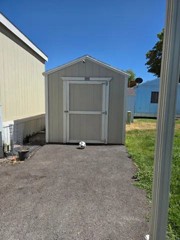 Exterior storage shed