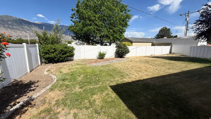 Backyard showing a mountain backdrop