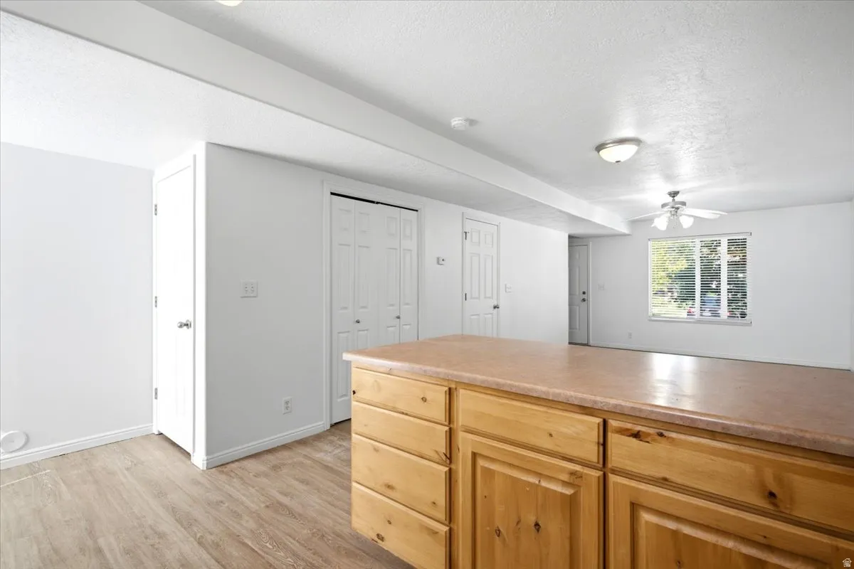 Wood-finish flooring throughout