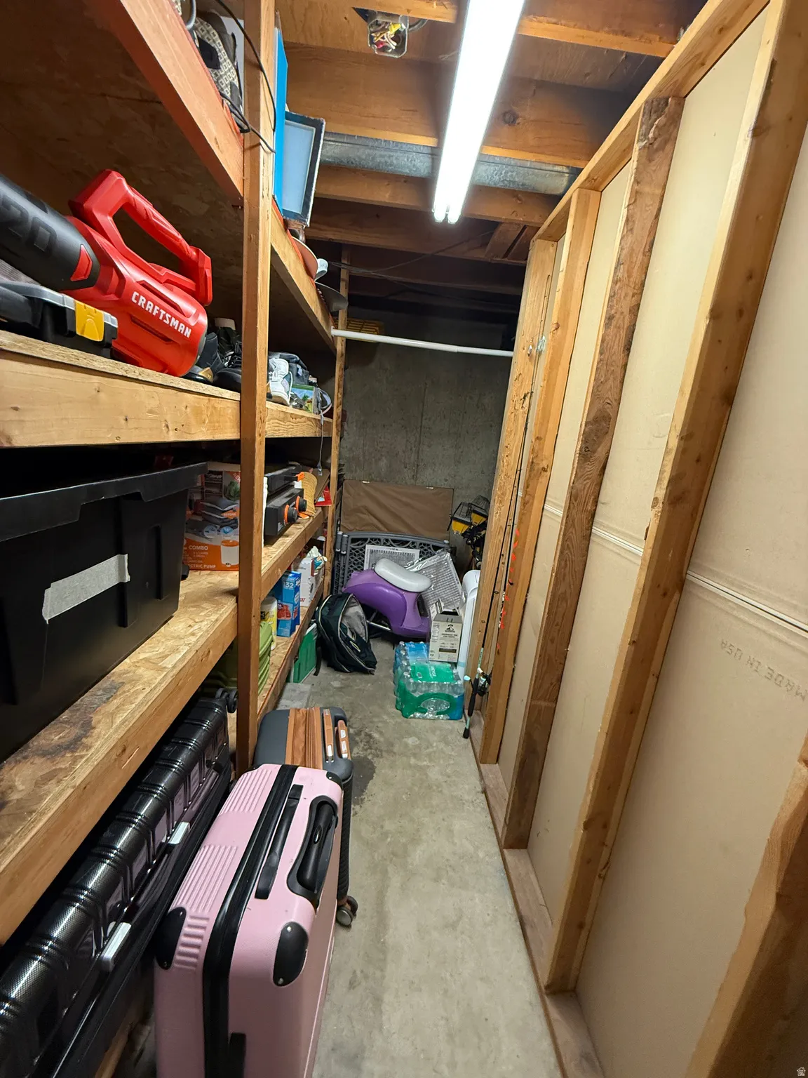Storage area in laundry room