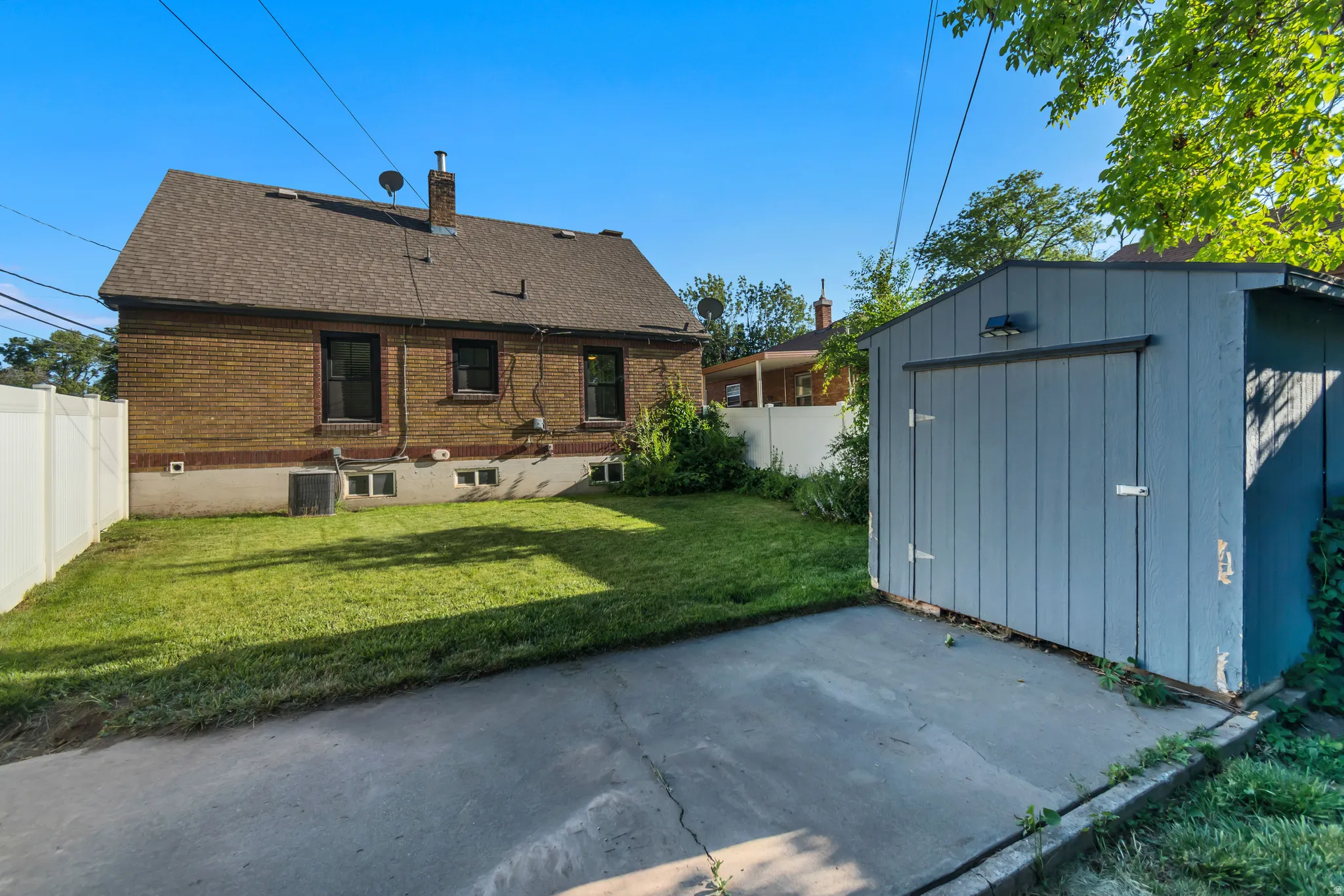 Shed behind house