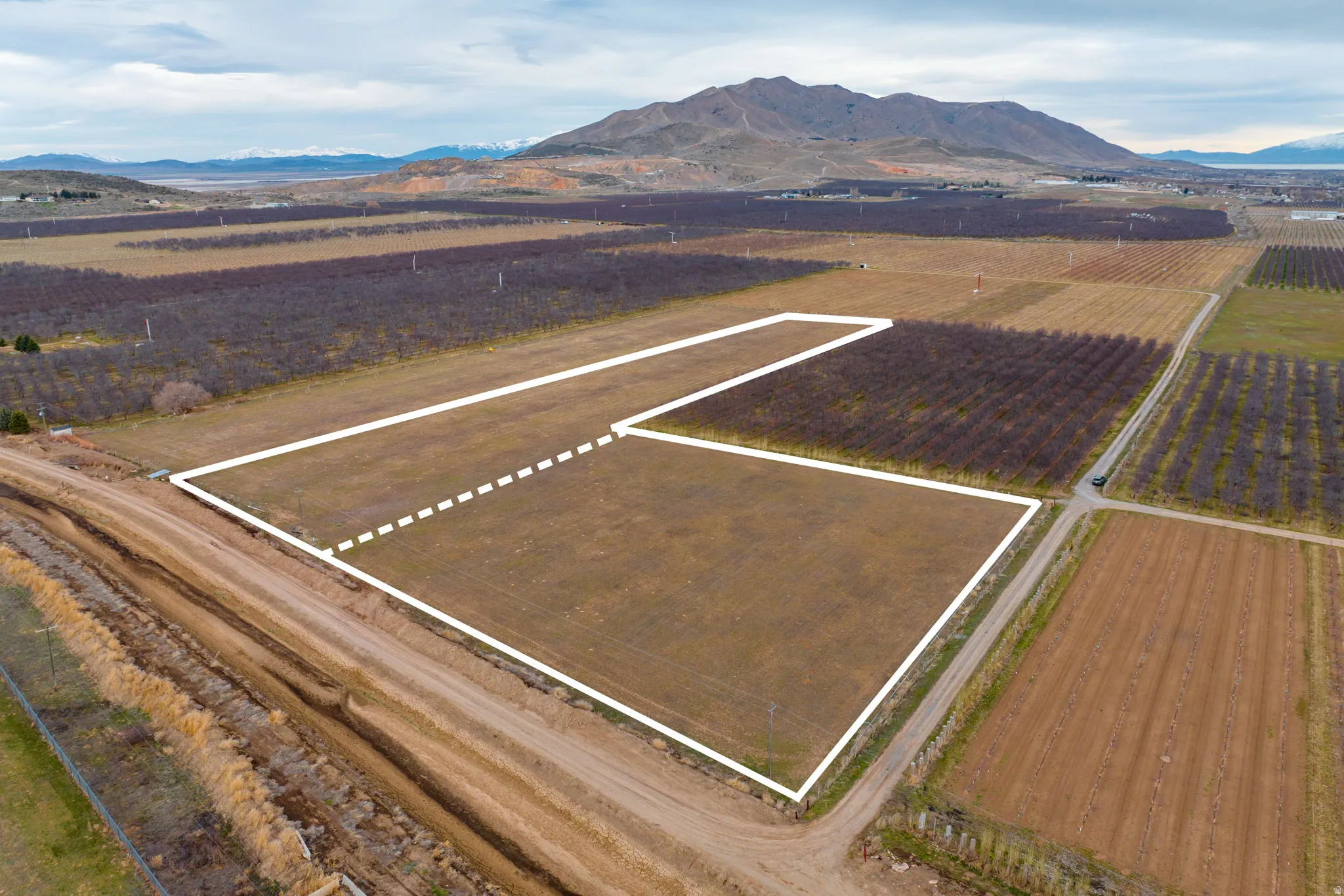 Expansive agricultural land featuring a large, undeveloped parcel