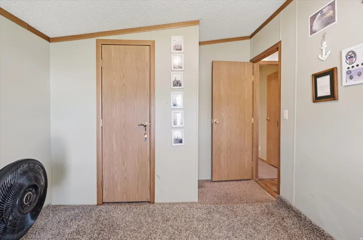 Neutral wall tones complemented by light wood-finish trim and doors
