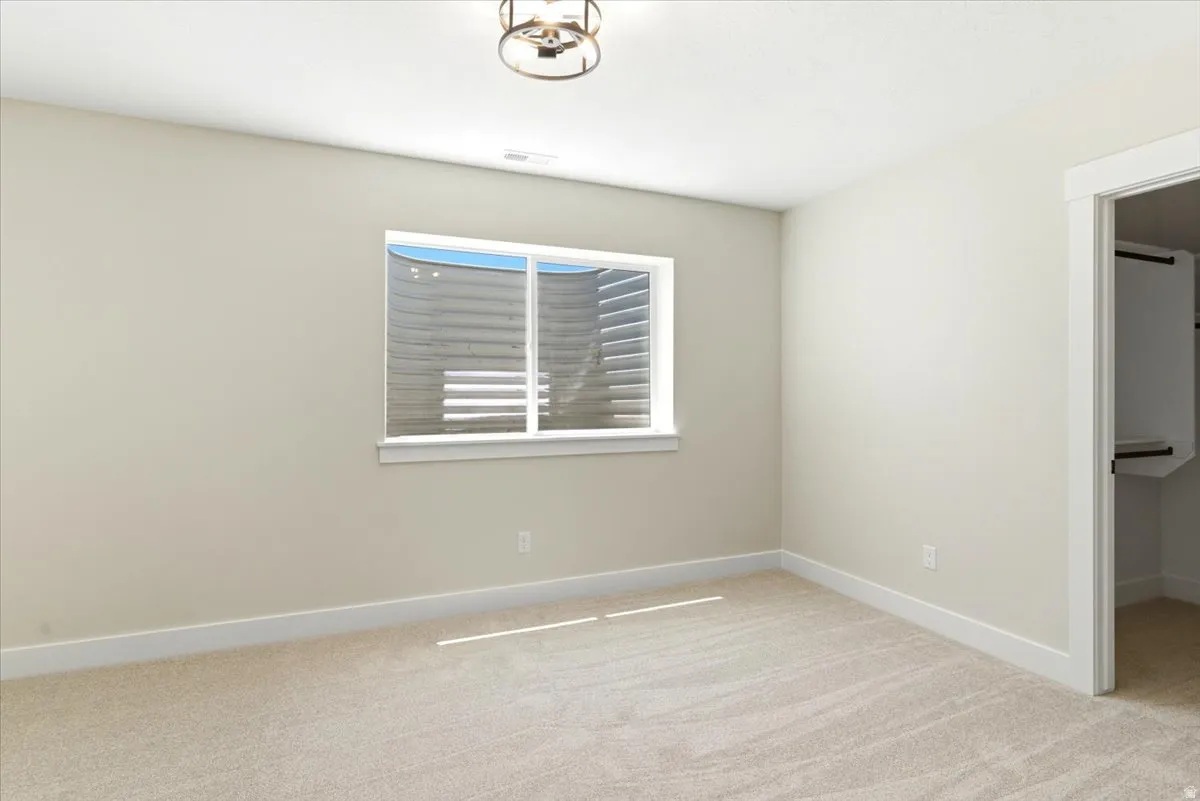 Basement bedroom with walk-in closet
