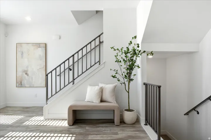 Welcoming entry with soaring ceilings, contemporary finishes, and an inviting first impression.
