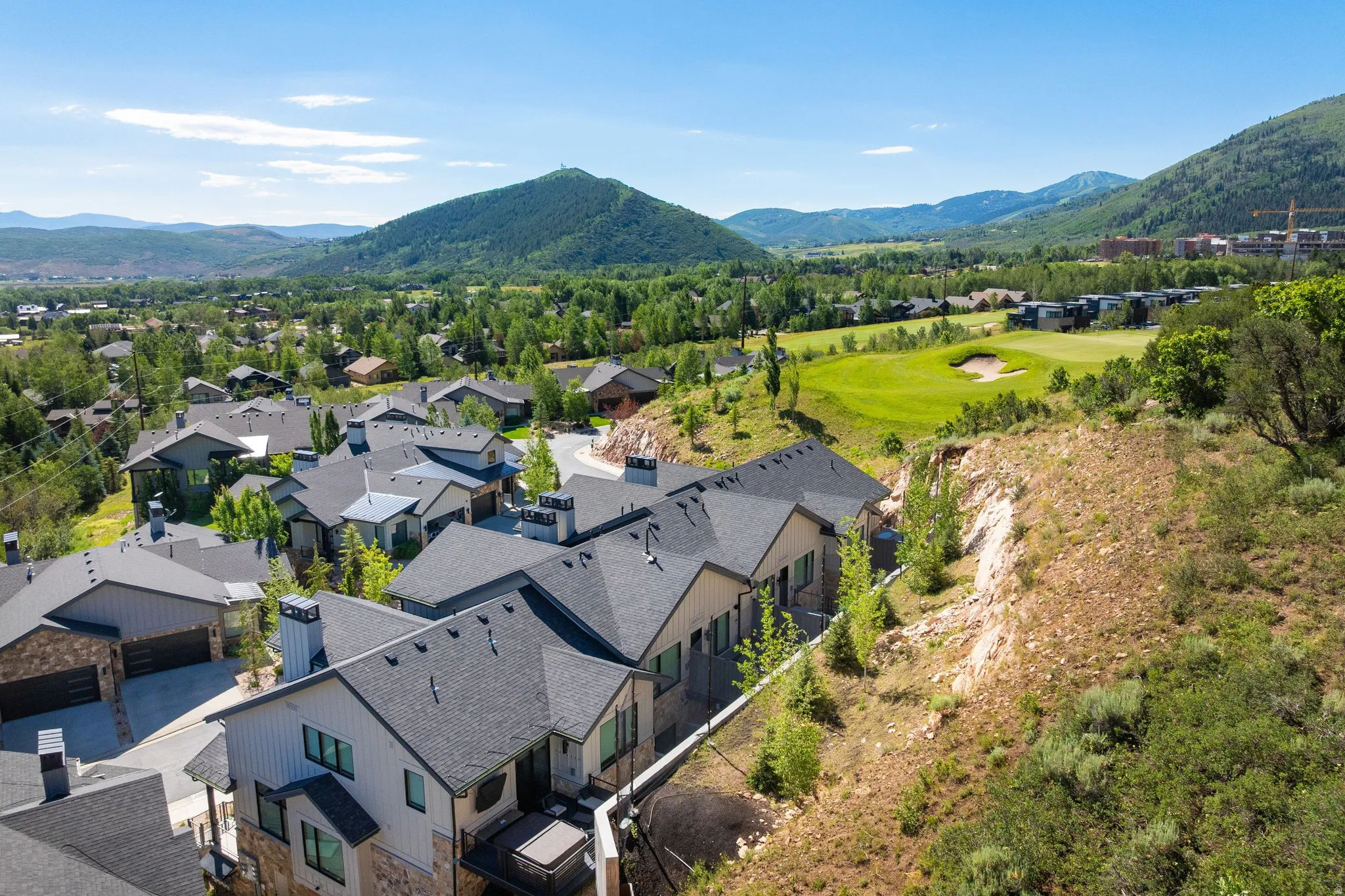 Residential community featuring contemporary architecture with stone and siding exteriors