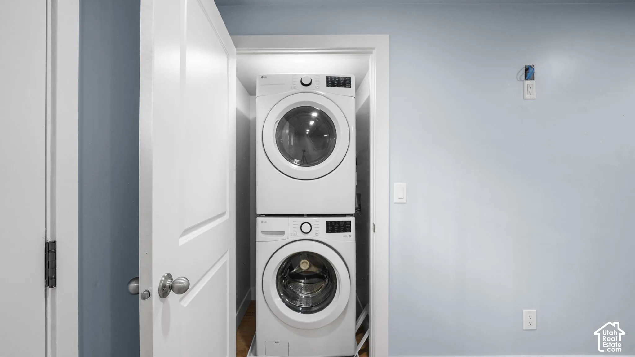 ADU comes complete with built-in closet featuring a stacked washer and dryer unit