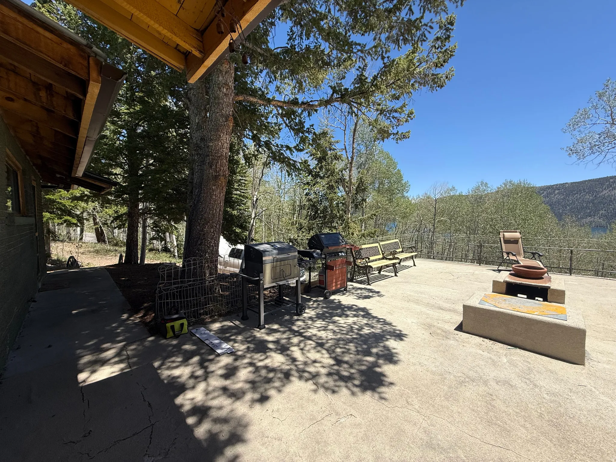Expansive concrete patio offering broad outdoor space