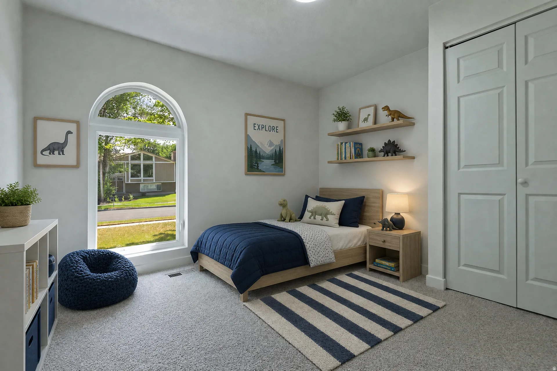 Arch-top window providing ample natural light