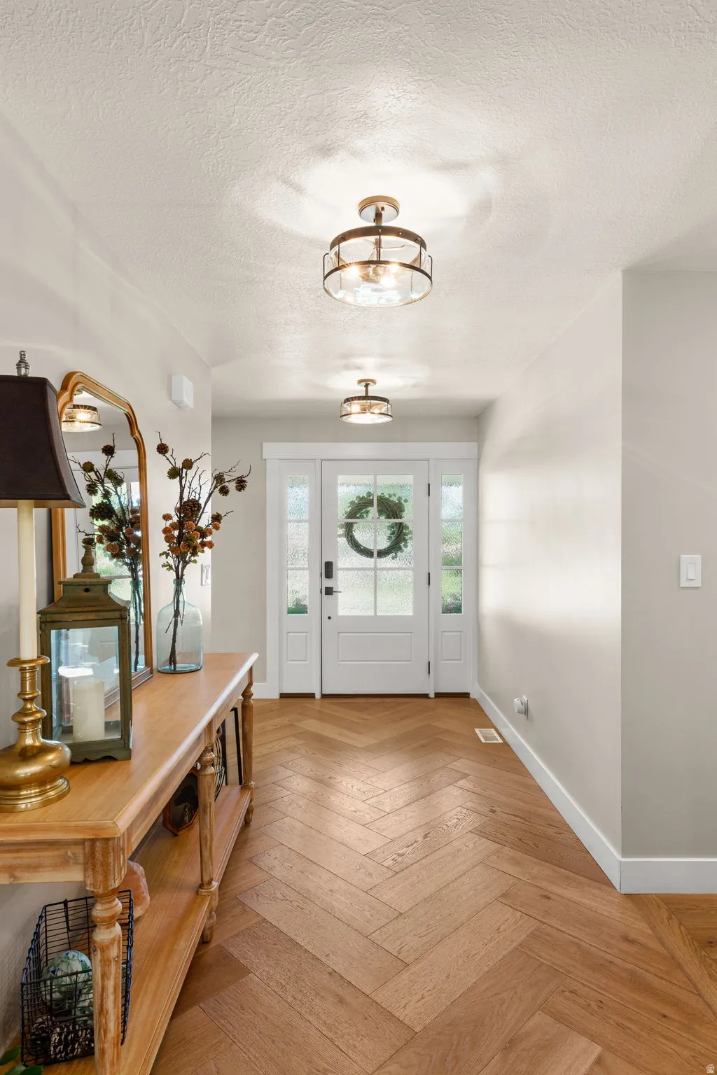Inviting Entry with Glass Side Lights.