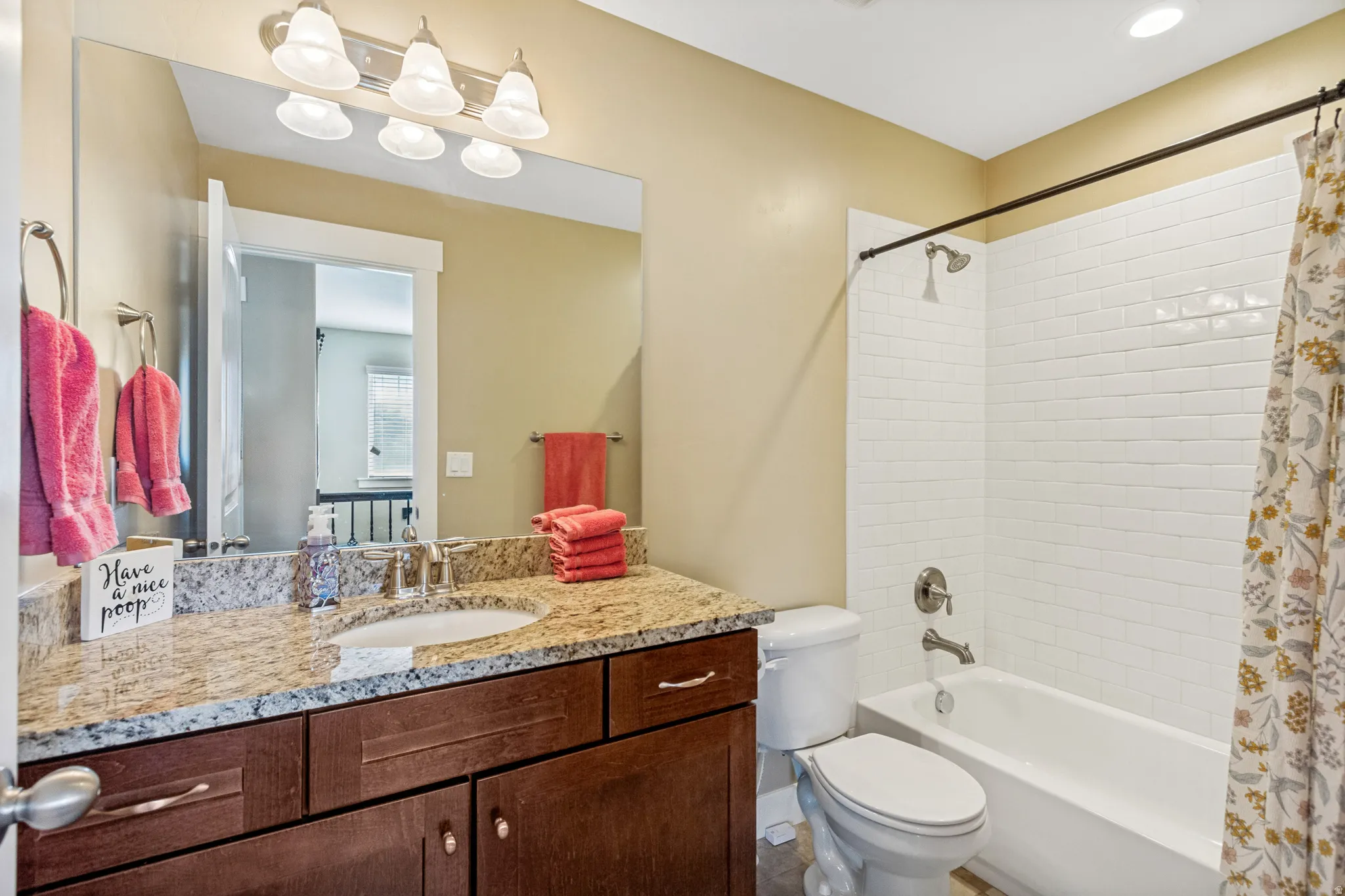 Granite and tile in 2nd full bath