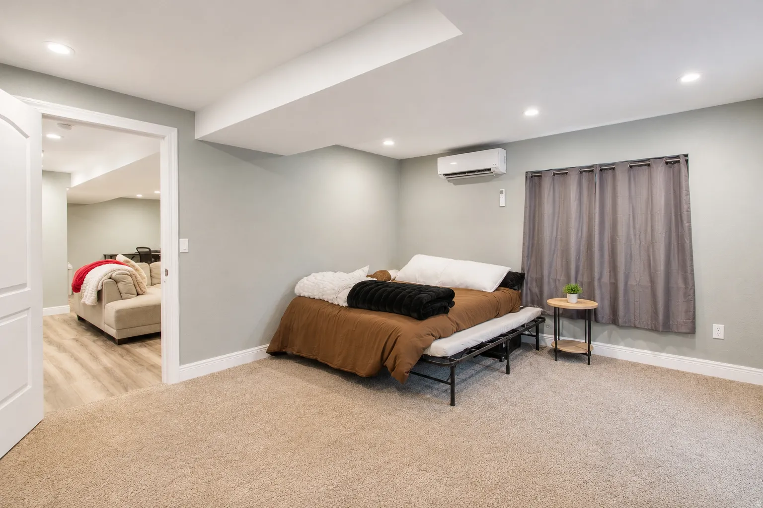 Basement apartment bedroom.
