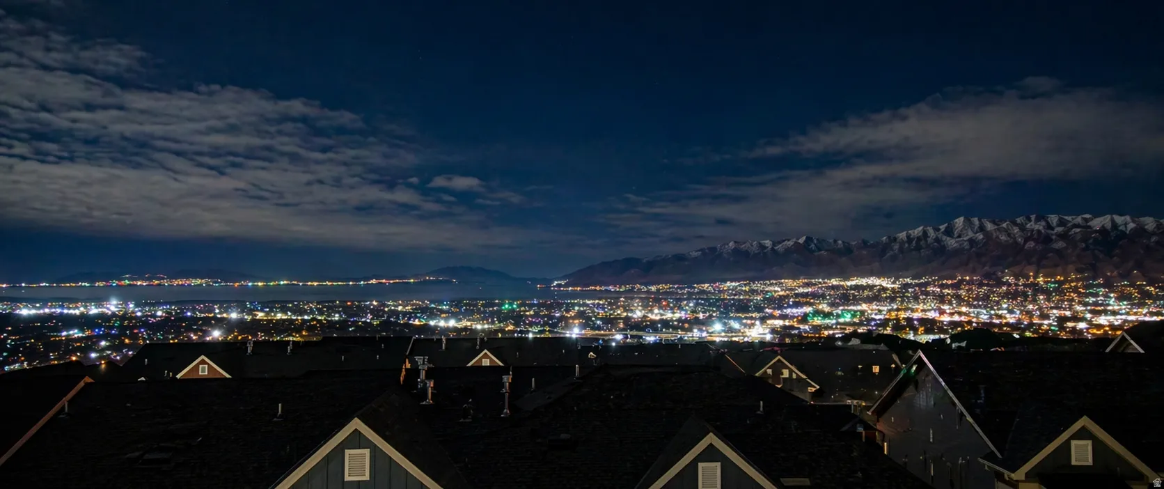 Expansive cityscape and mountain scenery