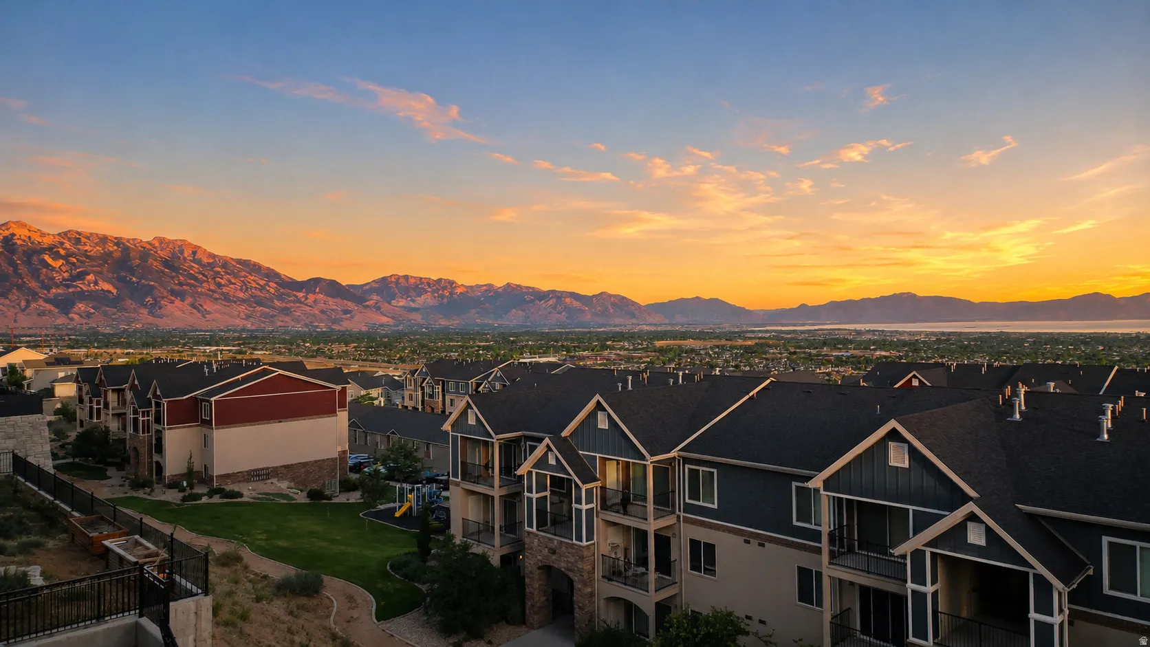 Sunset views from the main level deck