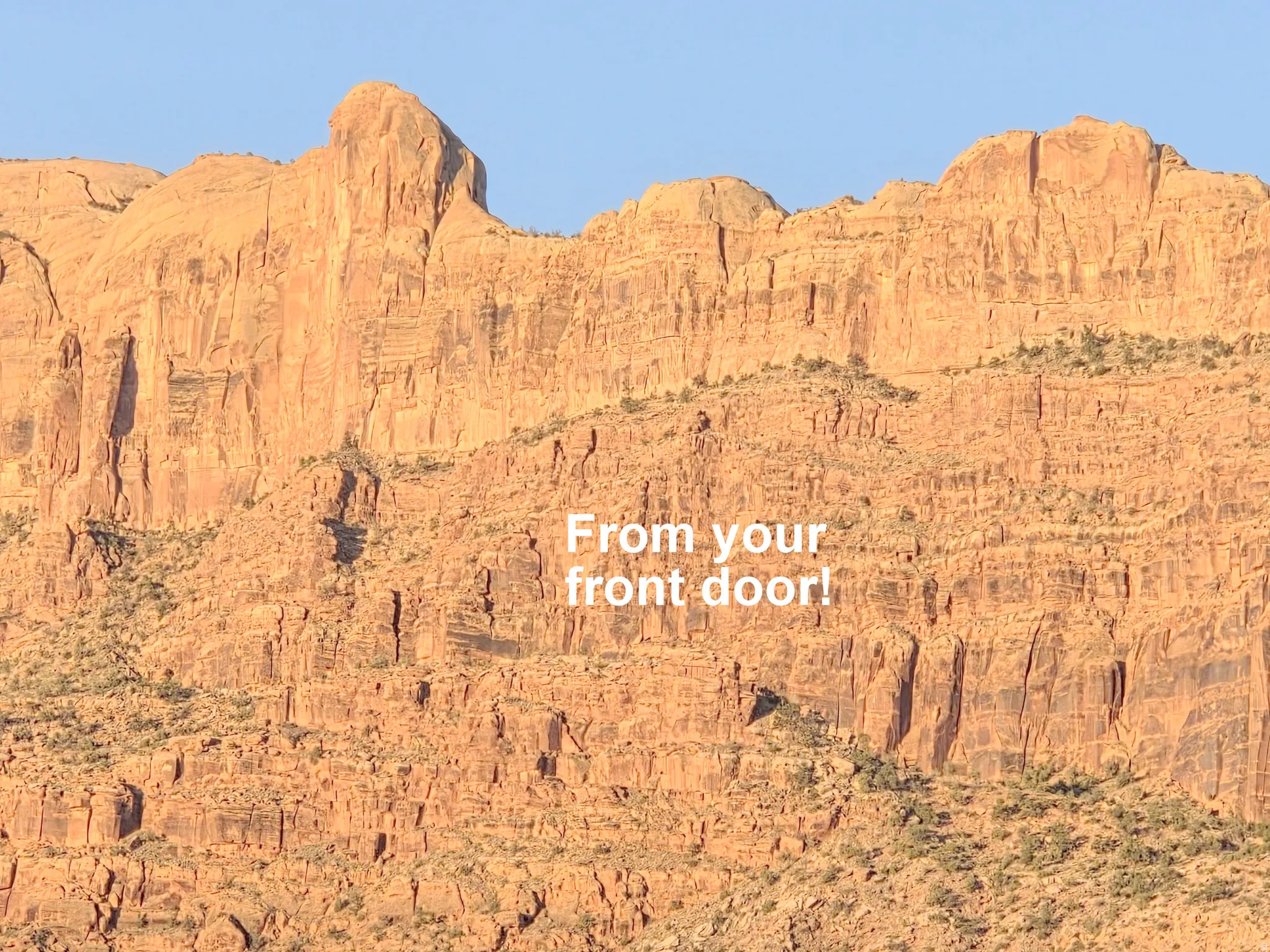 Moab's West Wall in the morning.