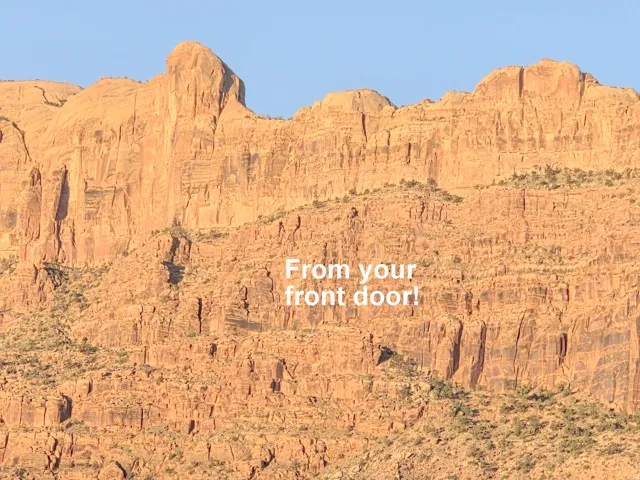 Moab's West Wall in the morning.