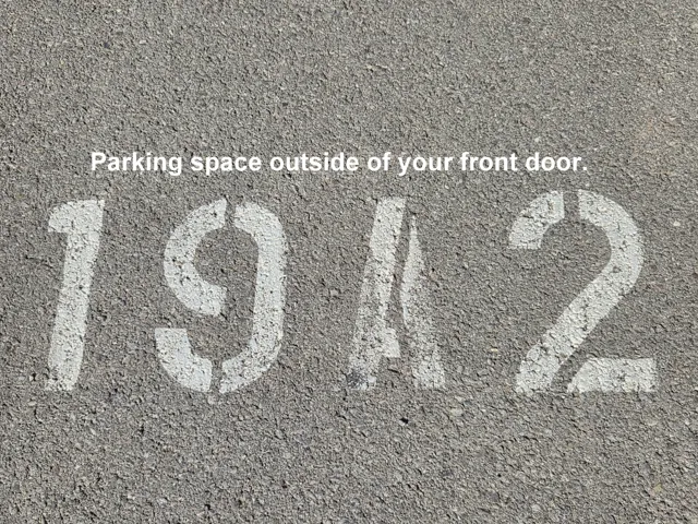 Parking Assignment. Indicating 2 numbered parking space associated with the property