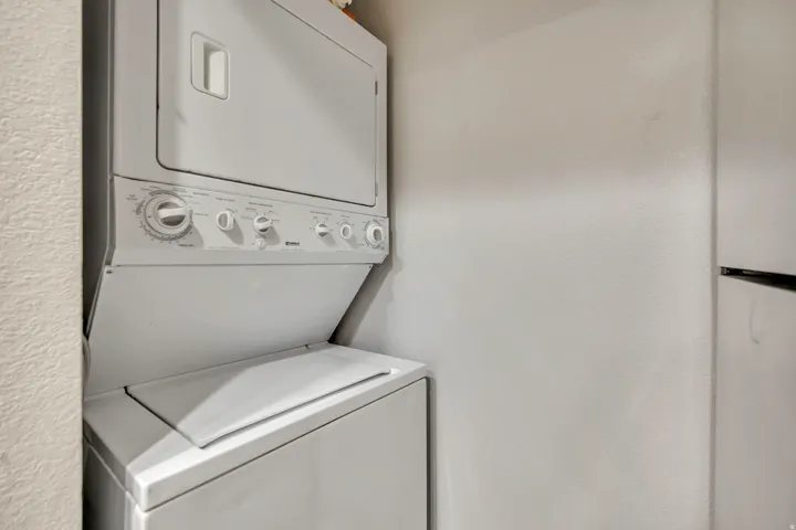 Stackable white washer and dryer unit