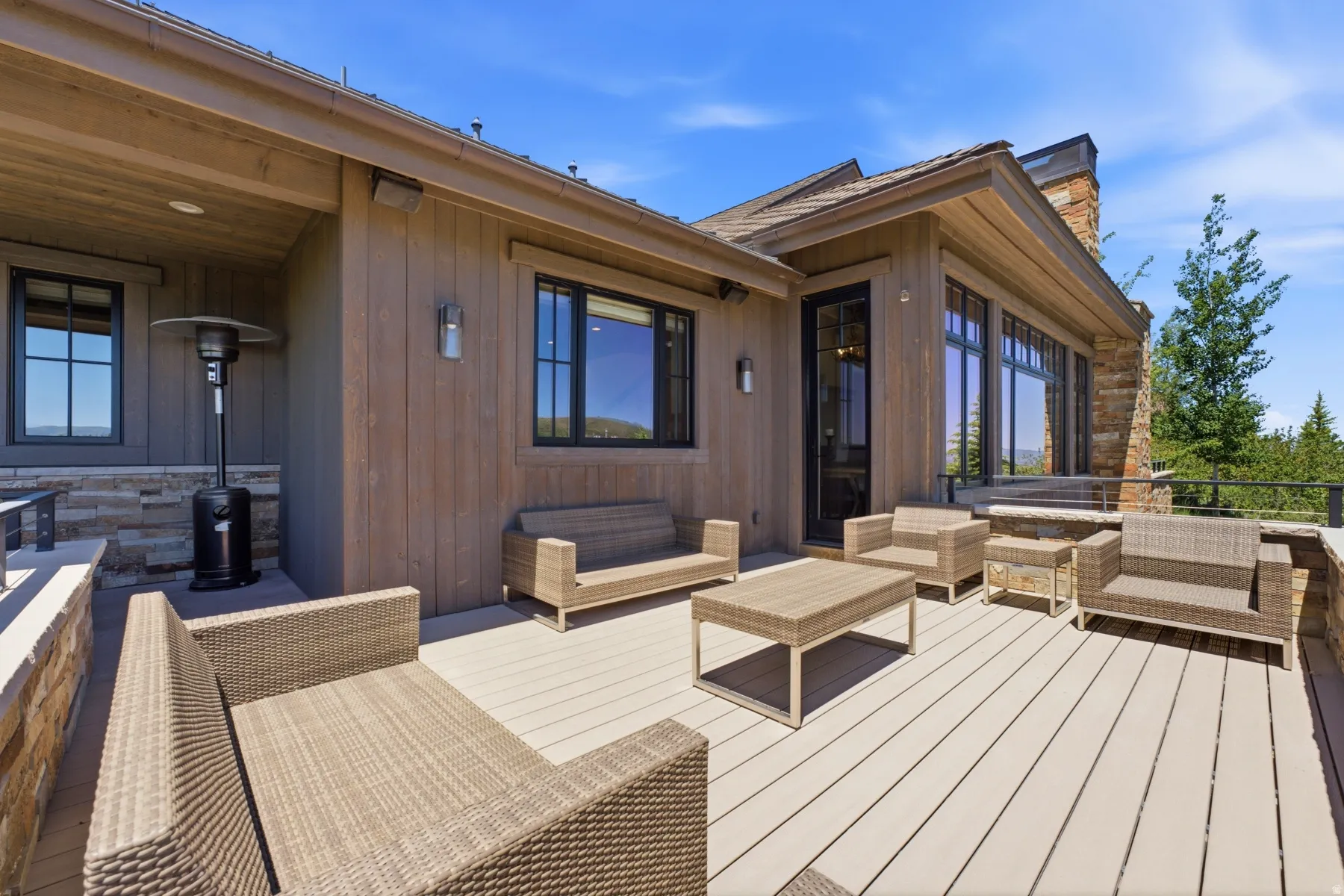 Expansive outdoor deck space featuring composite decking