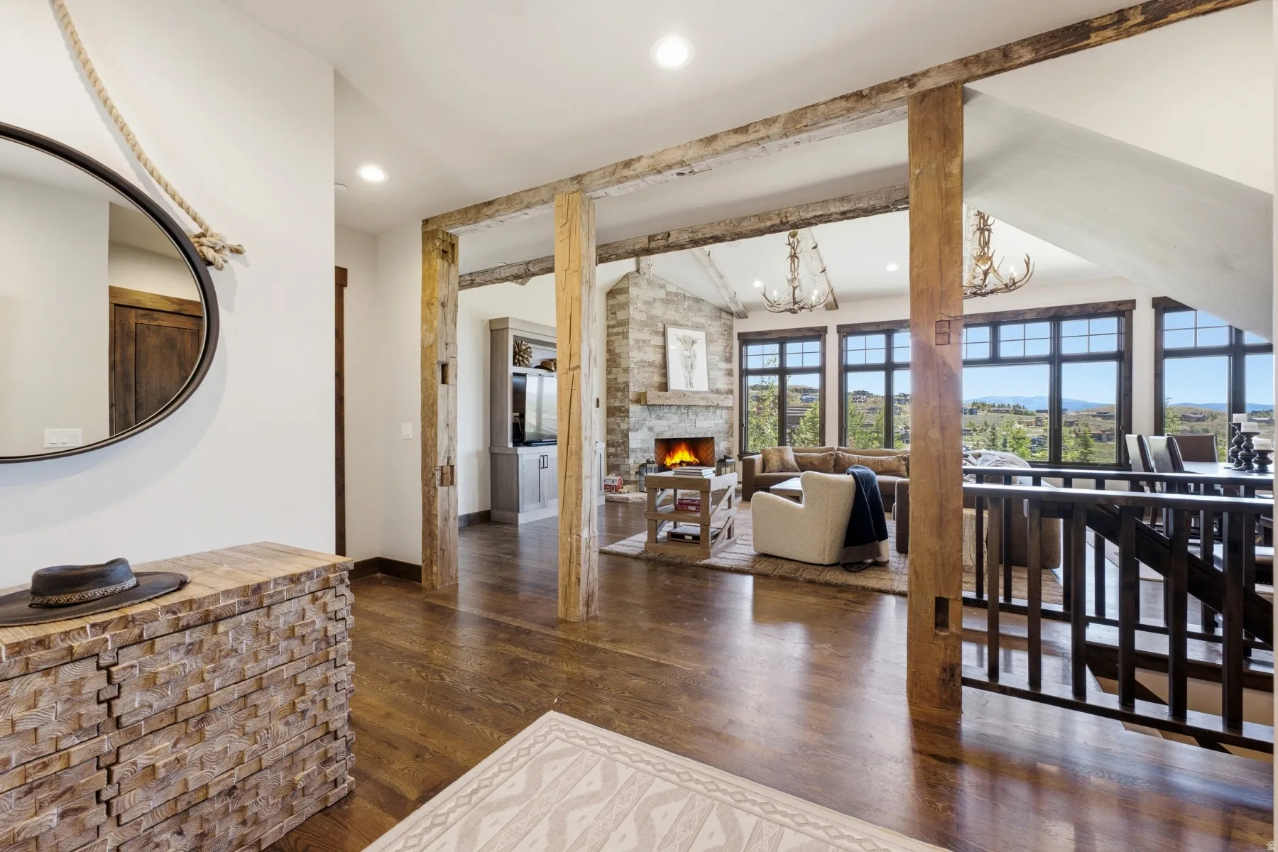 Wood-finish flooring throughout