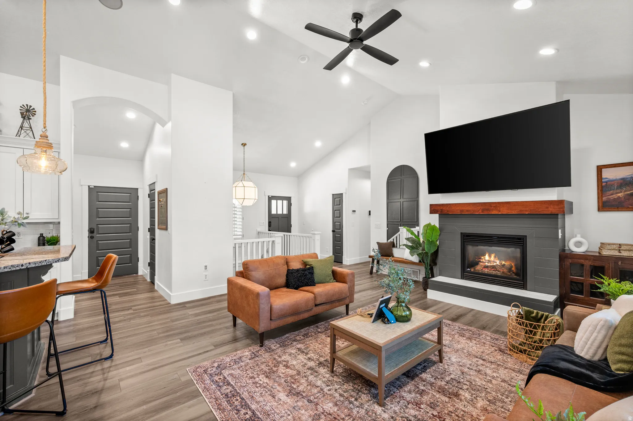 Thoughtfully designed, the open-concept floor plan allows the kitchen and family room to flow effortlessly together.