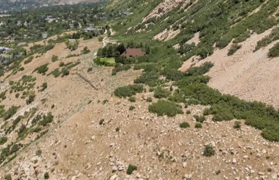 Expansive mountain landscape with diverse terrain