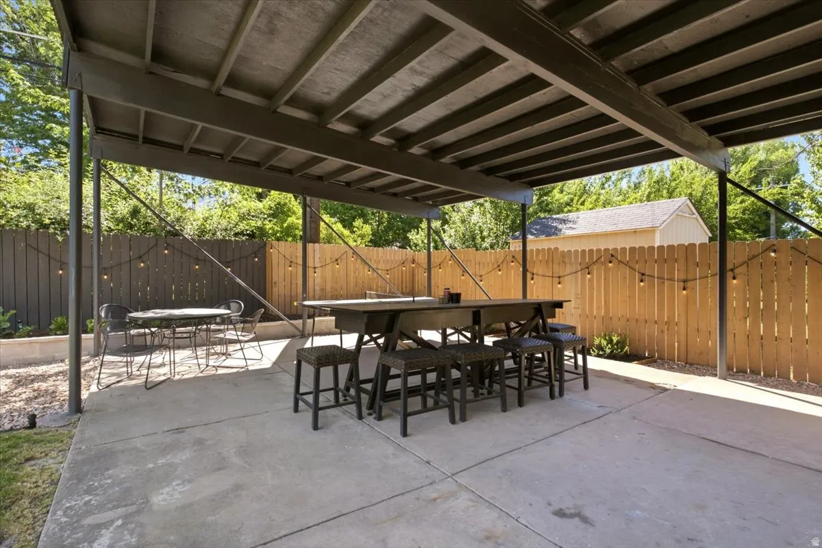 Expansive covered 21'X28' covered patio that is perfect for entertaining, BBQs, and great fun!
