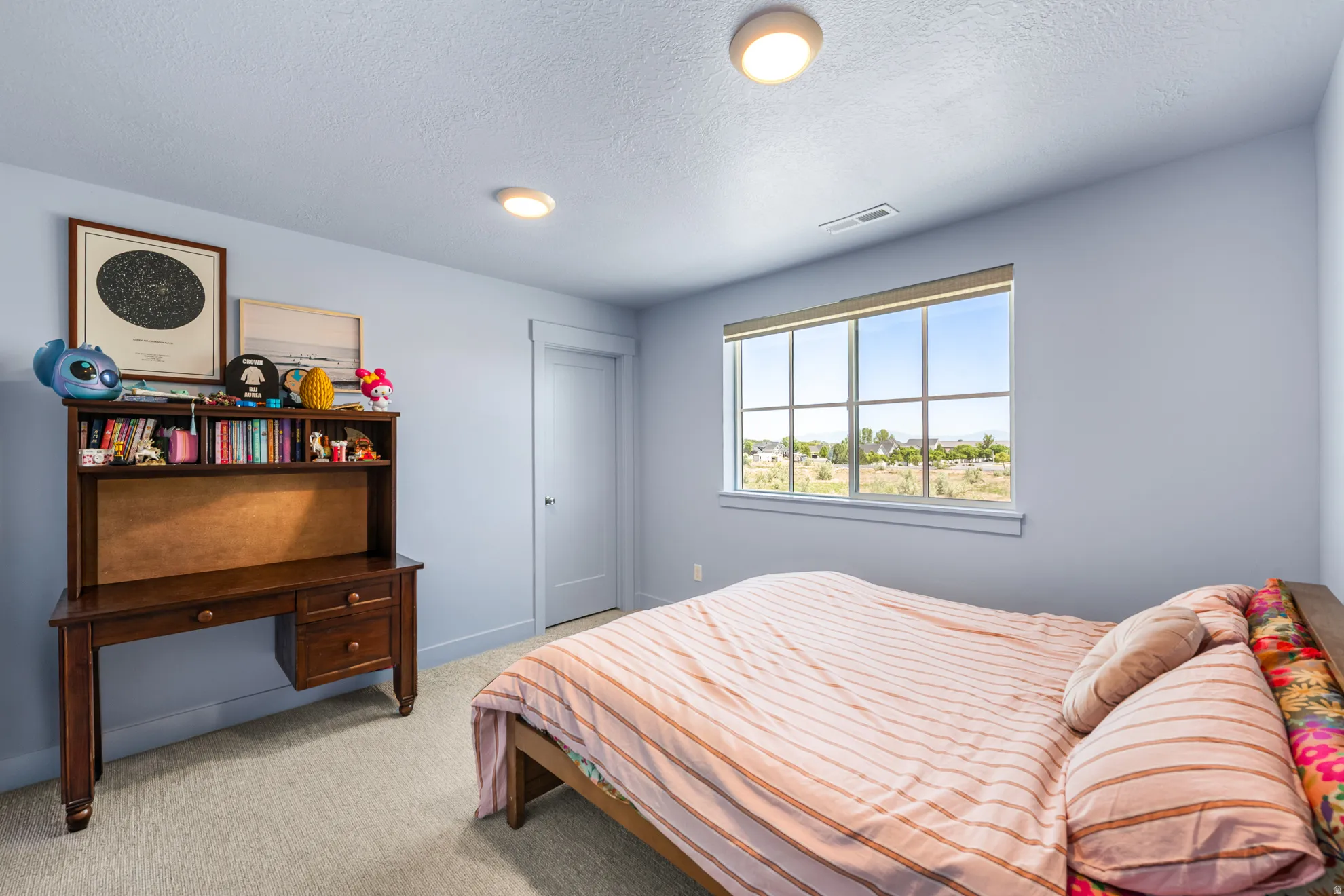 Light blue wall paint creating a serene ambiance