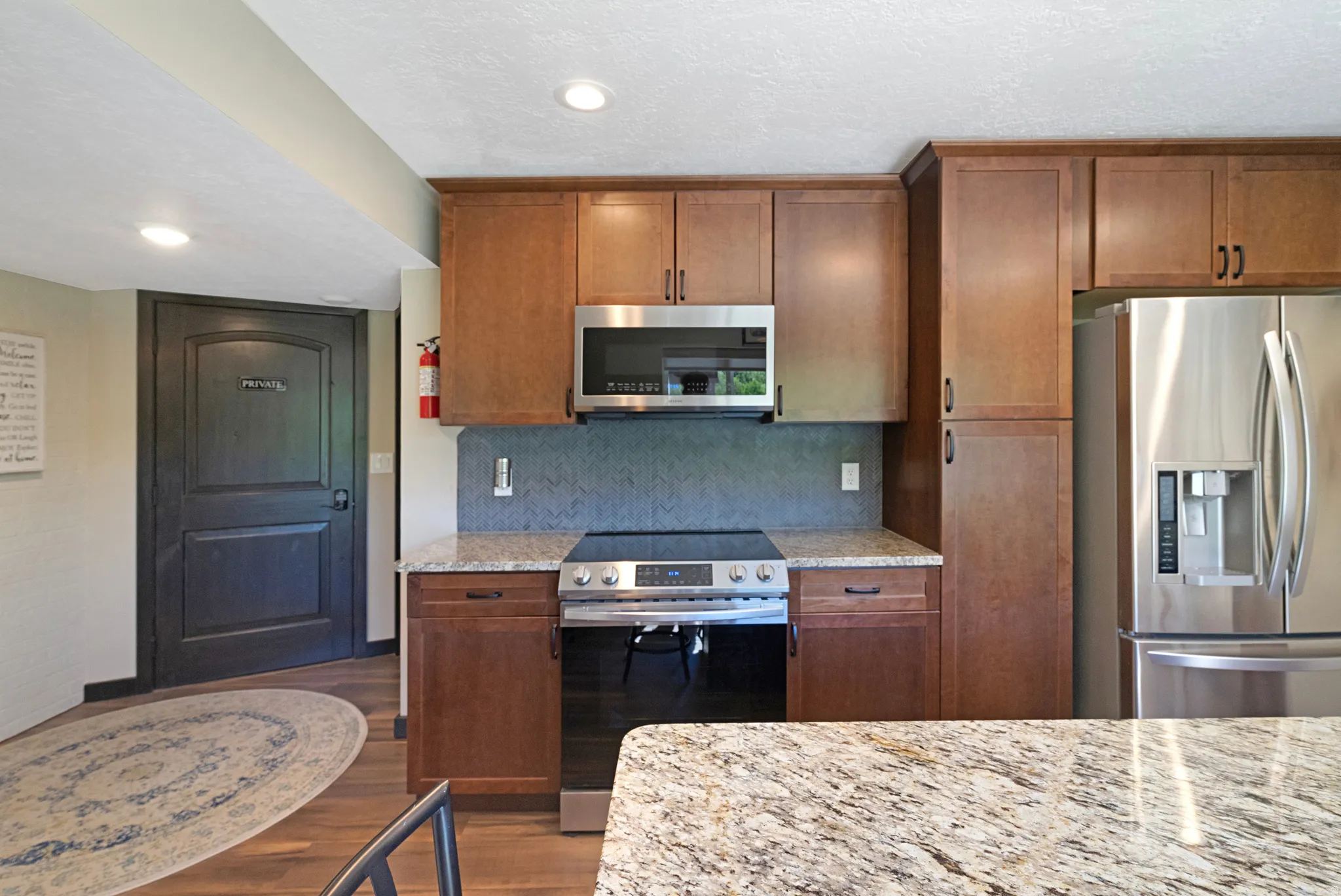 Lower Suite Entrance into Kitchen & Living Room