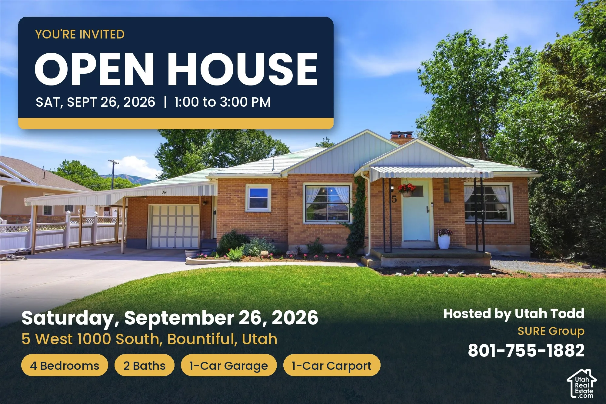 Real Estate Open House Invitation. Providing details for property viewing