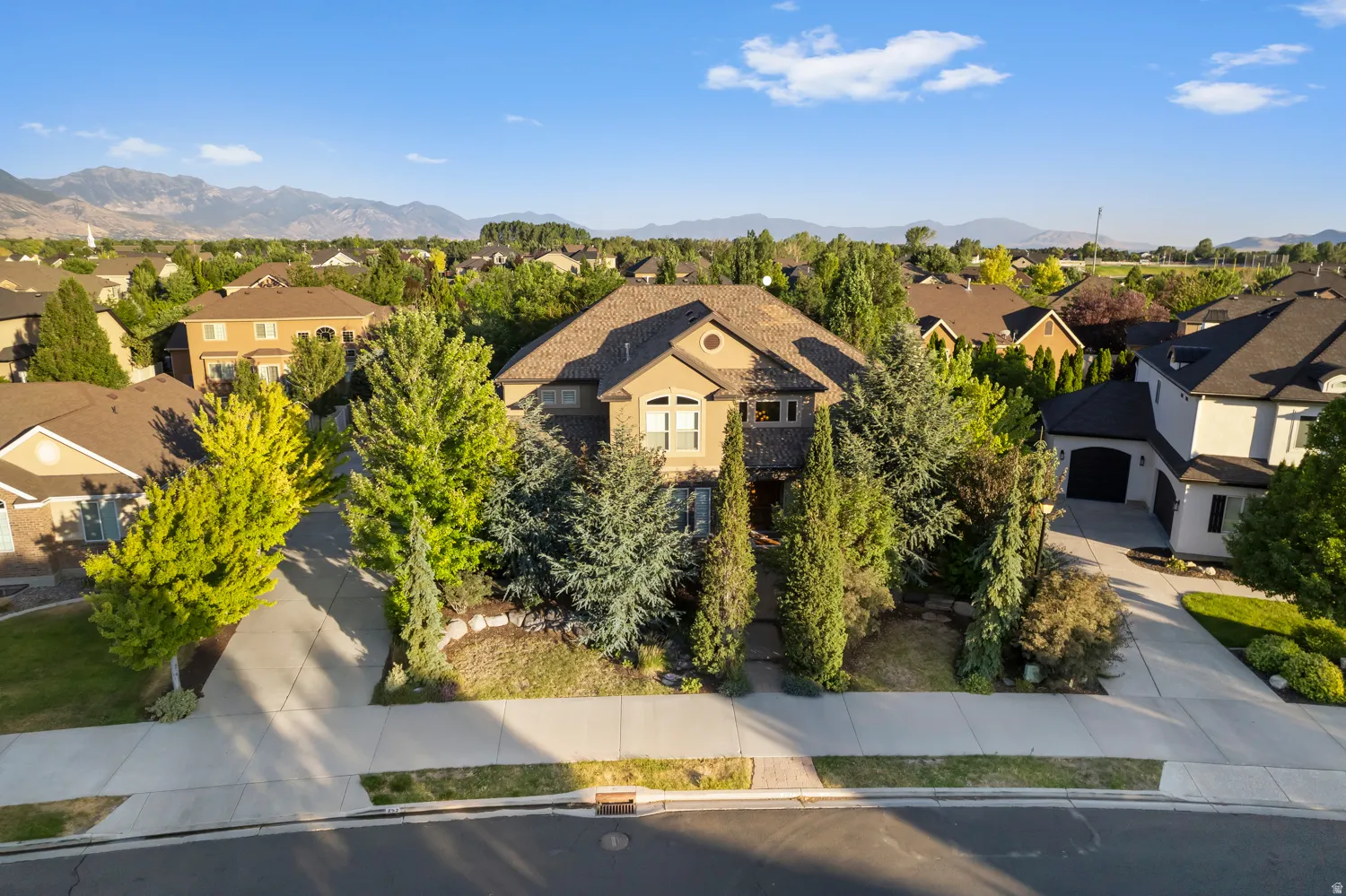 Two-story residence featuring a prominent front entrance and an attached garage