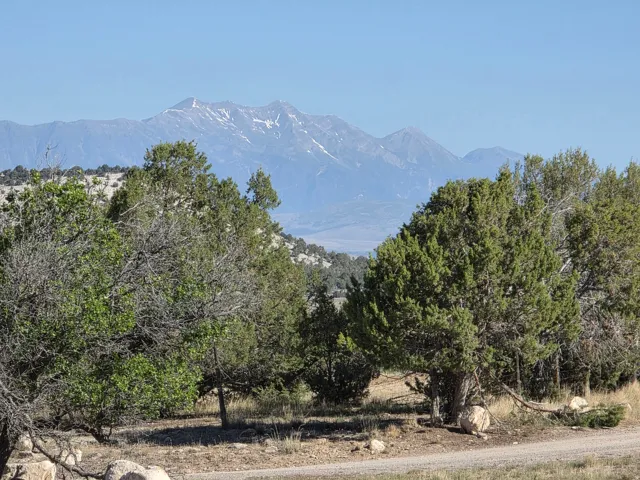 Mountain range with snow-capped peaks