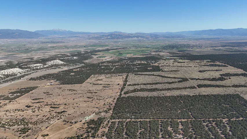 Expansive land parcel with varied topography, featuring areas of dense evergreen vegetation and open, arid terrain